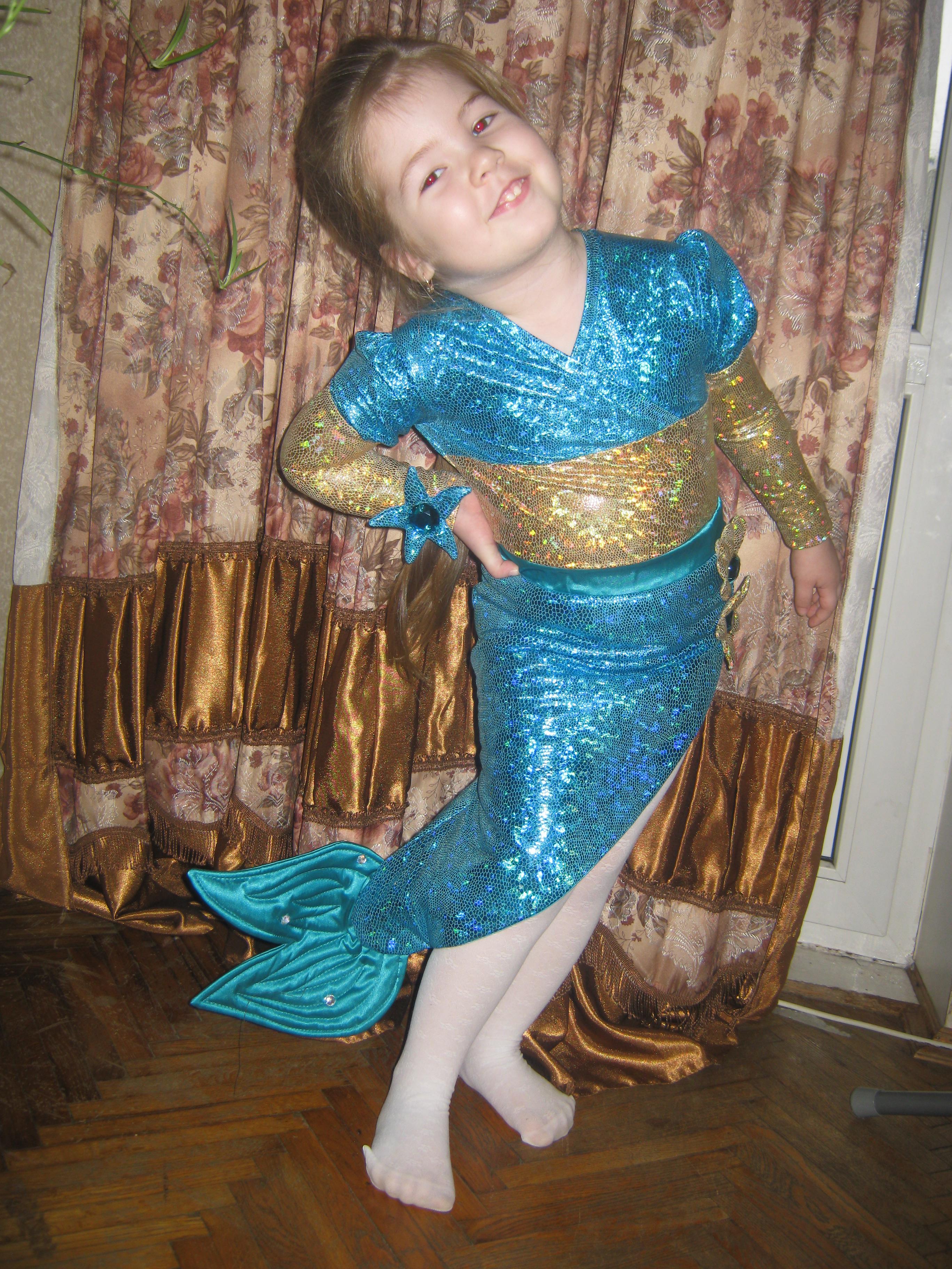 Детский костюм русалочки с аксессуарами для девочки KN001-1, размер 110 - 140